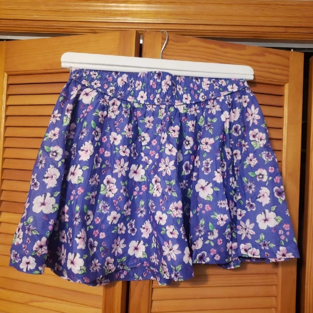 Purple Floral Skirt